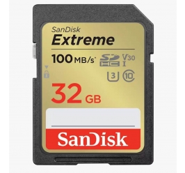 SDHC SANDISK 32GB EXTREME, 100/60MB/s, UHS-I, Speed Class 3 (U3), V30,C10