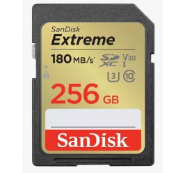 SDXC SANDISK 256GB EXTREME, 180/130MB/s, UHS-I, C10, U3, V30